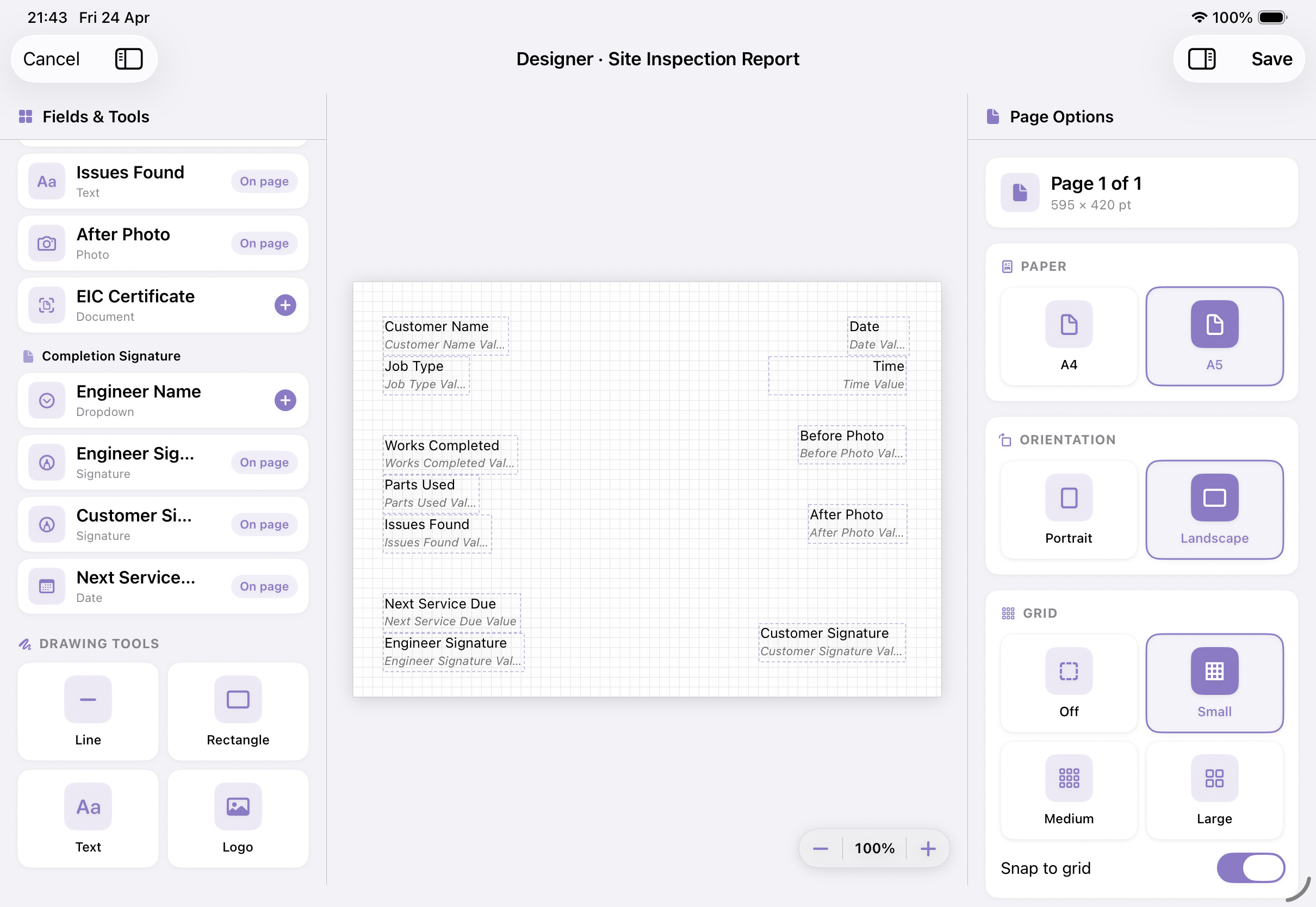 PDF Designer on iPad